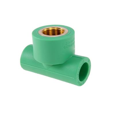 China Underfloor heating system 1/2-2inch pipe connector ppr plastic pipe fitting 90 degree female thread tee for sale