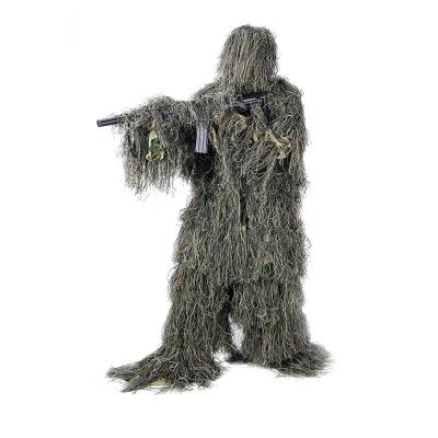 China Hunting Clothing 3D 4-Piece With Bag Camouflage Camouflage Clothing Forest Woodland Ghillie Suit Camo Tactical Hunting Suit for sale