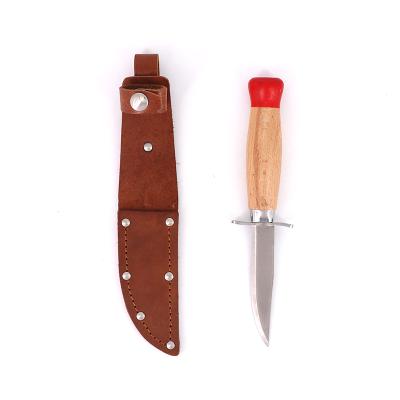 China Hunting Knife Pocket Holster Protection Stainless Steel Handle Non-variable Tactical Wooden Knife for sale