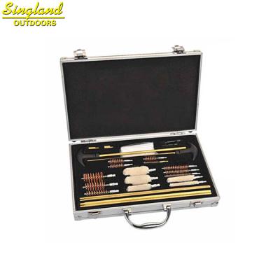 China Gun Cleaning Universal Gun Cleaning Kit In Aluminum Box 26pcs Enclosed Gun Cleaning Kit for sale