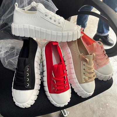 China Fashion Trend Mesh Canvas Casual Sports Flat Ladies Sneakers Large Size Sports Shoes Sneakers Women 2022 for sale