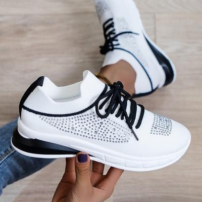 China 2022 Fashion Trend Breathable Casual Rhinestone Women's Sports Shoes Luxury Sneakers For Women for sale