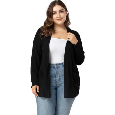 China 2022 direct-selling dry cleaning spot autumn and winter plus size sweater women's cardigan V-neckline loose plus size coat sweater for sale