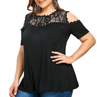 China Solid Color Viable Casual V-Neck Pleated Short Sleeve T-Shirt Plus Size Tops For Women for sale