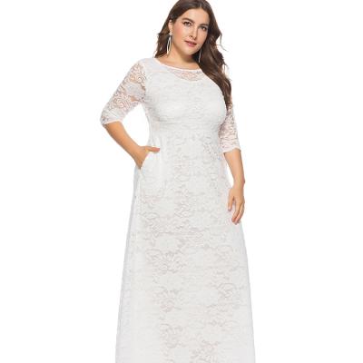 China 2021 new arrivals viable plus size women dress lace dresses maxi dress ladies long maxi brides high quality for sale