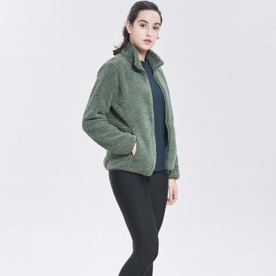 China Viable Women's Winter Zip Up Fleece Jackets With Pockets Designer Winter High Quality Coral Polar Fleece Jacket Womens for sale