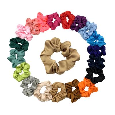 China Cheap Satin Fabric 20 Colors 20 Colors Satin Hair Scrunchies Elastic Hair Scrunchies Girls Ponytail Holder Tie Strap Soft Headwear for sale