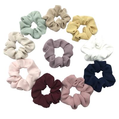 China Headband 100pcs 10 Colors Soft Fabric Hair Scrunchies Wholesale Girls Hair Band Headwear Gift Ponytail Holder Hair Accessories for sale