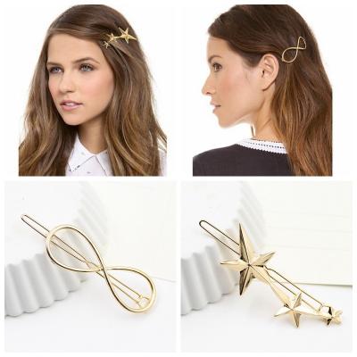 China 100pcs/lot Europe Headwear Geometry Zinc Alloy Hair Pin Star Hairpin Jewelry Hairclip for Tiara Barrettes Hair Accessories for sale