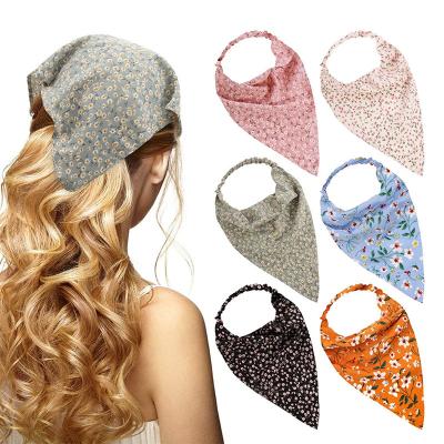 China DecorateÂ   50pcs 9 Colors Women's Turban Hijab Headband Fabric Elastic Headwear Floral Print Hair Circle Headwear Hair Accessories Wholesale for sale