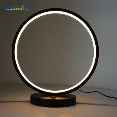 China Modern Home Furniture Lighting Fixtures Modern Round Shape LED Desk Decorative Black Table Lamp for sale