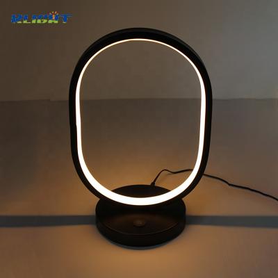 China Modern Furniture Decor Home Factory Price Light Fixtures Modern Oval Shape Metal LED Desk Table Lamp for sale