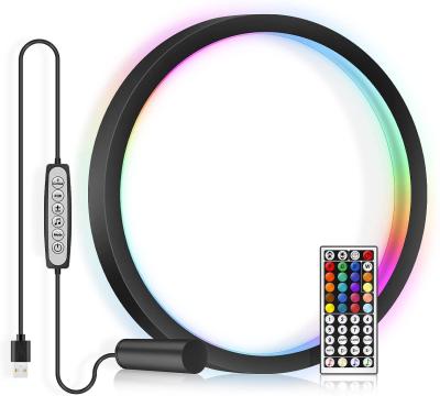 China Amazon Nodic Modern Popular Home Decor Bar Colorful Minimalist Dimmable Outdoor Led RGB Tripod Ring Desk Lamp for sale