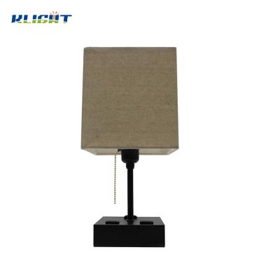 China Modern Furniture Decor Bedroom Lighting Fixtures E26 LED Desk Table Lamp With 2 USB Ports for sale