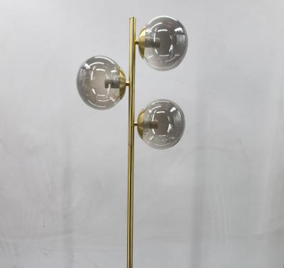 China Modern Home Luxury Gold Floor Lamp With Metal Base Glass Shade Decoration Home Hotel for sale