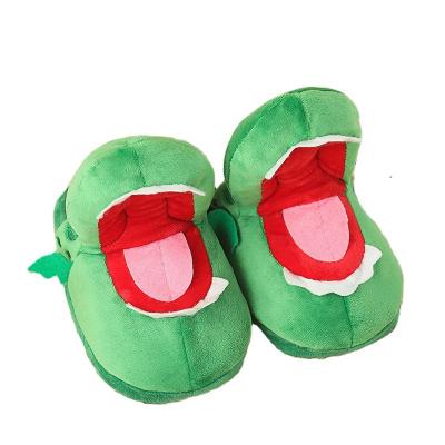 China Cushioning House Slipper Plush Unisex Crocodile Designer Slipper Cartoon Stuffed Indoor Slipper for sale