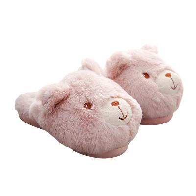 China Cushioning Lovely Bear Head Stereo Indoor Slippers Thick-soled Non-slip Home Shoes for sale