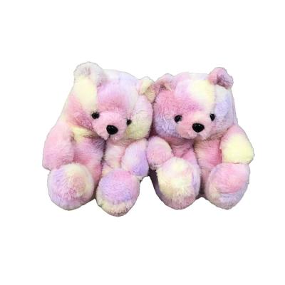 China Cushioning Wholesale Cheap Women Bedroom Premium Bear Shoes Plush Teddy Bear Soft Fluffy Slippers for sale