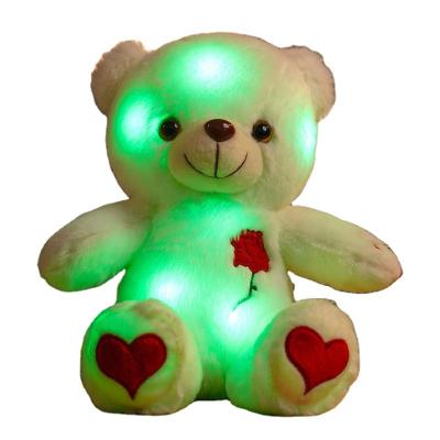 China Plush Led Glowing Teddy Bear Toys Kids Bear Puppy Toys Night Light Bear Stuffed Plush Doll Toys for sale