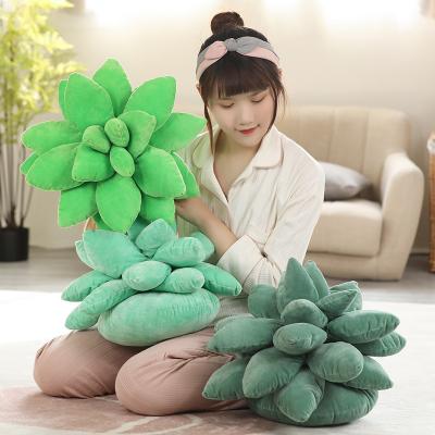 China Custom Plush Anti-static Toy Succulent Pillow Simulation Plant Filled Plush Pillow Flower Succulent Pillow for sale