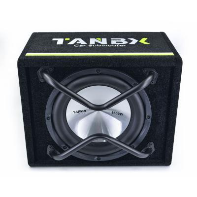 China new design 10 inch car subwoofer with sound box and amp speaker box factory supply 36cmX34cmX34cm for sale