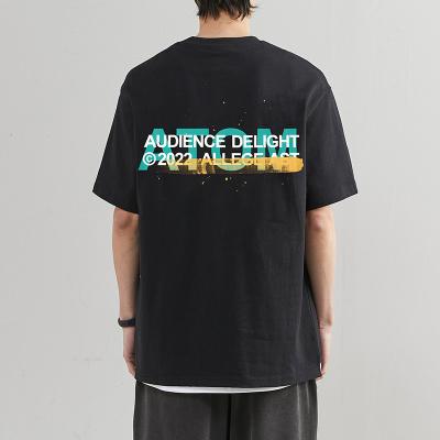 China Anti-Wrinkle Drop Shoulder Design Men's T-shirt OEM Logo Custom Oversized 100% Cotton T-shirt Blank Men's T-shirts for sale
