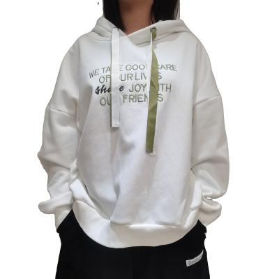 China New Autumn Letter Print Anti-Wrinkle Print Women Cotton Clothing Full Sleeve Streetwear Loose Oversized Casual Tops Pullover Custom Sweatshirt Hoodie for sale