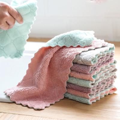 China Viable Absorbent Microfiber Kitchen Dish Cloth Towel, Nonstick Oil Wash Cloth Cloth, Household Dishwashing Cleaner Mopping Tools for sale