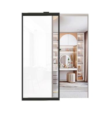 China Sound Insulation Customization Folding Door Partition Door Living Room Aluminum Alloy Sliding Door Ultra Narrow Trackless Glass for sale