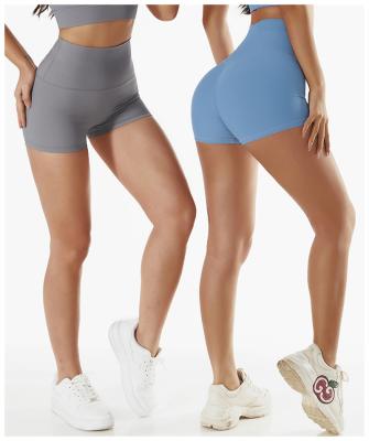 China Breathable Yoga Shorts Ribbed Sexy Solid Gym Fitness Wear High Waist Tummy Control Shorts Tight Women Skinny Butt Lifting Shorts for sale