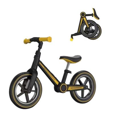 China Aluminum Alloy Folding Push Kids Balance Bike Toddler Kids Baby Push Bike 12 Inch Aluminum Kids Balance Bike For Kids Children 2 Year Old for sale