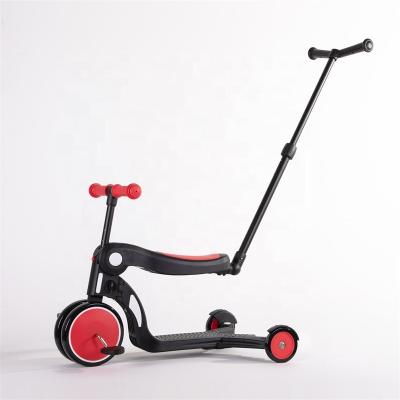 China 2022 hot sale toy factory cheap ride five in one one button switch kids scooter balance bike and kids tricycle for sale