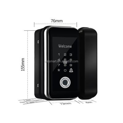 China Home/Hotel/Apartments/Sliding Door Smart Glass Lock Office Door Lock Digital RF Biometric Glass Fingerprint Optional Card Remote Control for sale