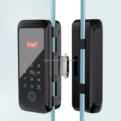 China Smart Home/Hotel/Apartments/Office GIS Control App Tuya Lock for Sliding Glass Door RF Card Digital Fingerprint Glass Door Lock with Remote Control Optional for sale