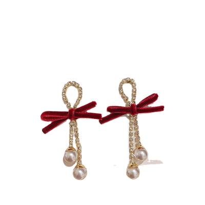 China Korea Environmental Friendly Popular Simple Personality 925 Needle Gold Pearl Silver Drop Earrings Star Diamond Geometric Retro Girl Stud Earrings for sale