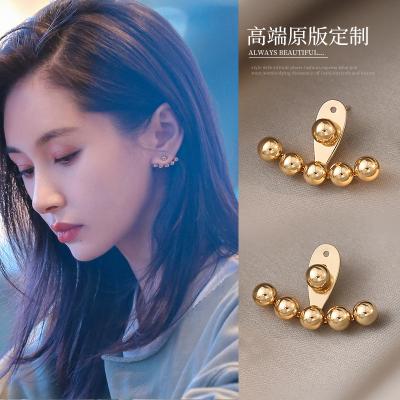 China Free Lead Wholesale 316L Stainless Steel Women And Nickel Ball Stud Earrings Rose Gold Buckles Earrings Jewelry For Girls for sale