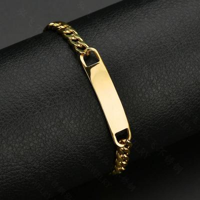 China High Quality Customized Wholesale Gold Lead Free Nickel Free Stainless Steel Hip Hop Bracelet Customized Simple Chain Bracelet for sale