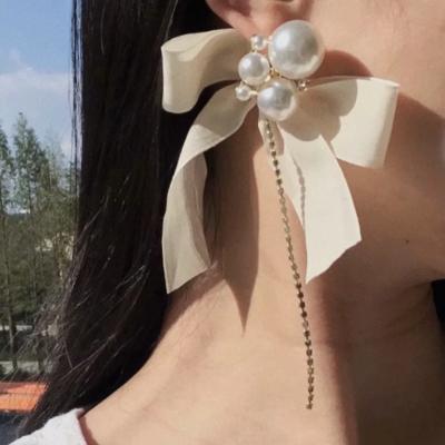 China 2021 Personality Needle Jewelry Korea Fashion Style Flower Bow Tassel Diamond Pearl Geometric Gold Silver Earrings 925 Environmentally Friendly for sale