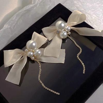 China 2021 Personality Needle Jewelry Korea Fashion Style Flower Bow Tassel Diamond Pearl Geometric Gold Silver Earrings 925 Environmentally Friendly for sale