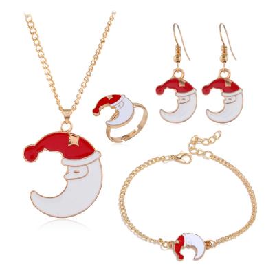 China 2021 New Cute Christmas Snowman Drop Earrings Environmental Friendly Necklace Color Enamel Jewelry Set Oil Soft Earrings For Women Girls Gift for sale