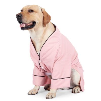 China Comfortable Silk Fabric Pet Stocked Shirts And Breathable Classic Brand Luxury Dog Pajamas for sale