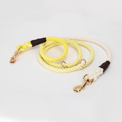 China Amazon Stocked Hot Sales Hand Braided Strong Colorful Dog Leash With Two Swivel Snap Hooks for sale