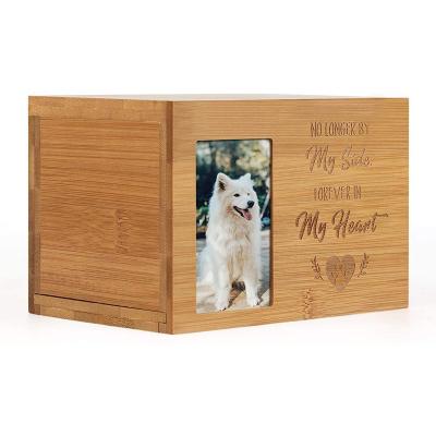 China Viable Bamboo Wooden Dog Urn Gift Cremation Box Dog Keepsake Pet Burial Supplies For Dogs Pet Small Ash Headstone for sale