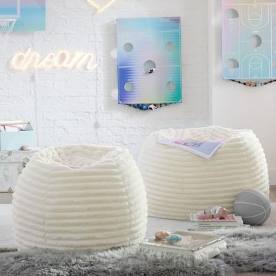 China Slipcovered Velvet Fabric Bean Bag Chair Soft Plush Lazy Sofa for sale