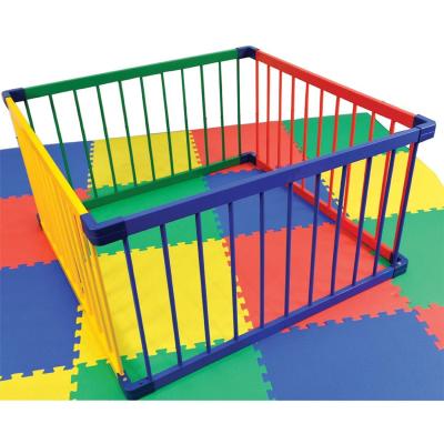 China Indoor Color Wooden Children's Playpen Baby Mat Toddler Crawling Playpen for sale