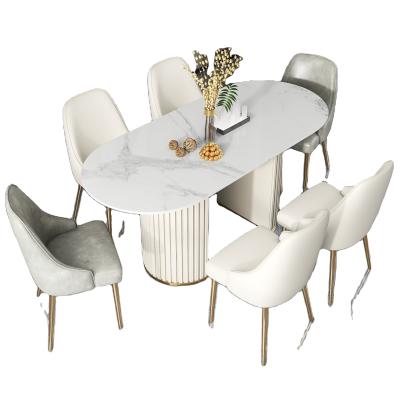 China Marble Sustainable Luxury Square Dining Table Set Furniture Dine Room Chairs Dining Tables Modern for sale