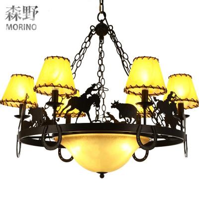 China Rustic American Country Chandeliers Farmhouse Lodge Cabin Lighting for Log Decoration for sale