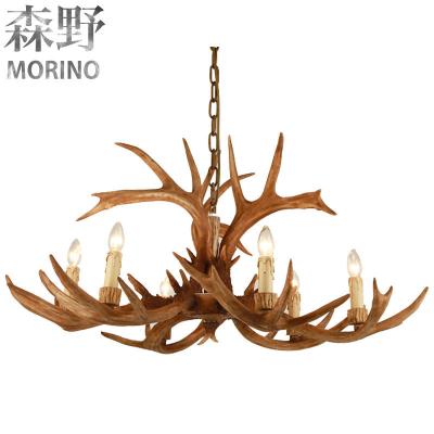 China Antique American Country Style Elk Chandelier Cabin Lodge Furniture For Hall Lobby for sale