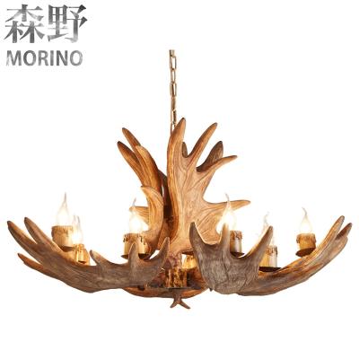 China American Country 110V Resin Antler Dining Room Chandeliers Log Furniture Antique Style E14 E12 Lamp Holder for sale