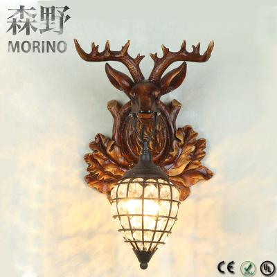 China Newest Design Best Price Decorative Elk Deer Head Leaded Crystal Glass Wall Lamps for sale